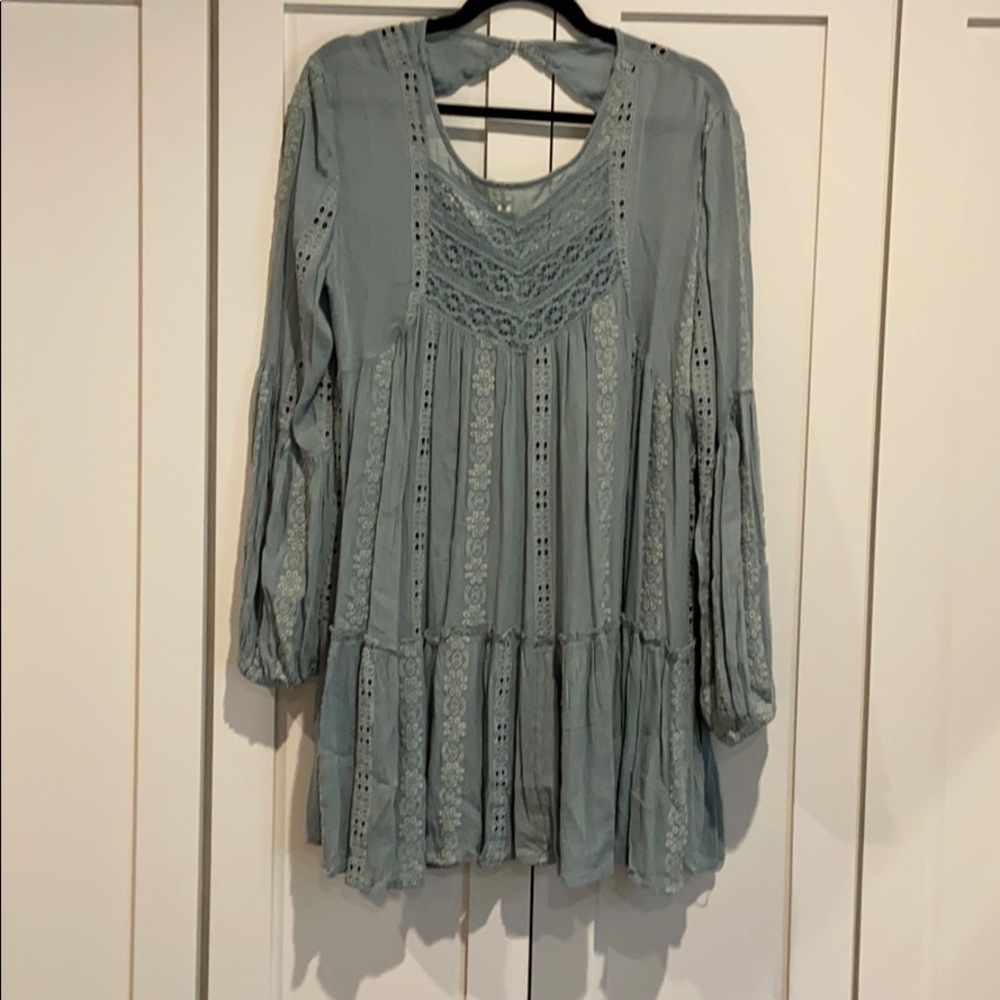 Free People Long Steve Lace Tunic